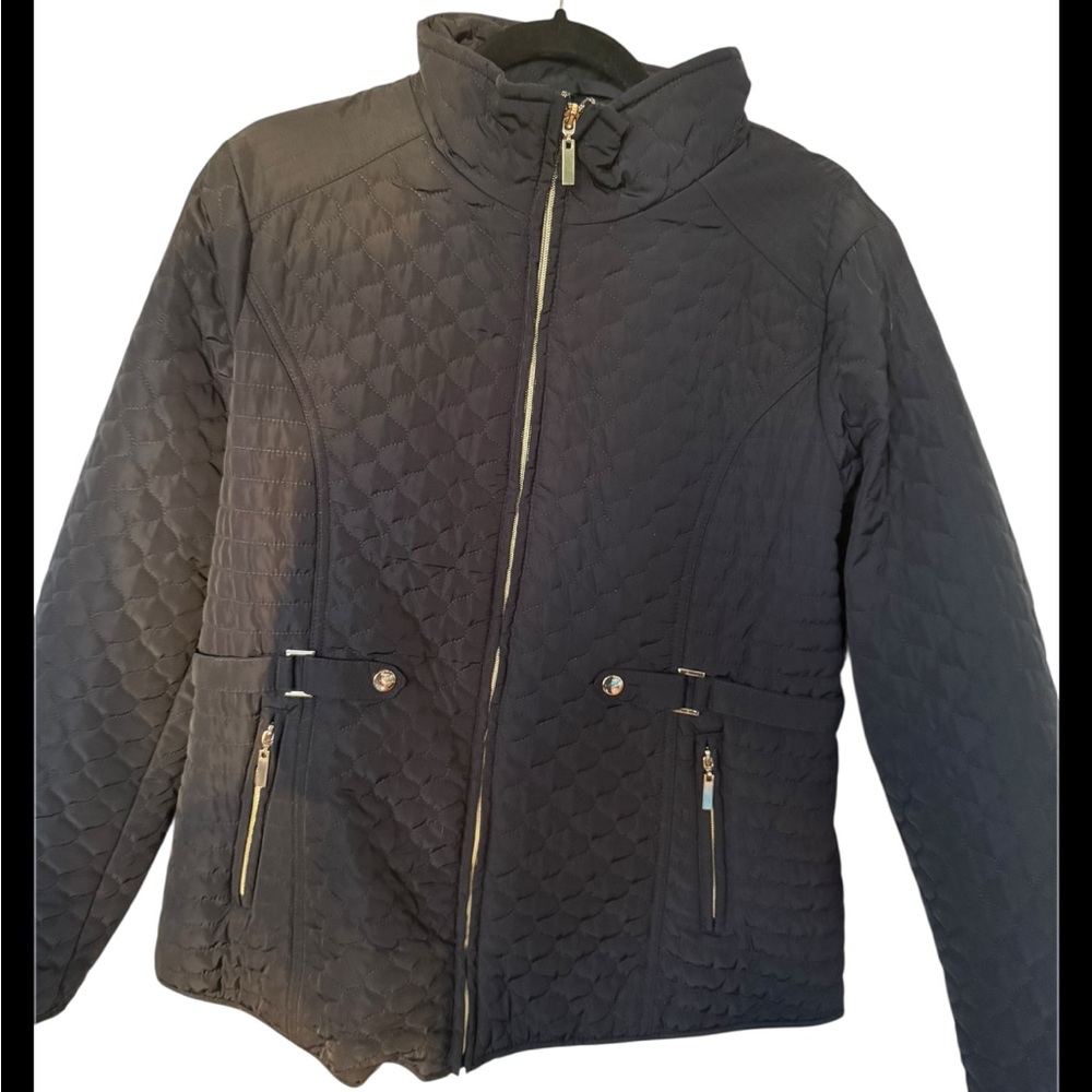 GIACCA Navy Quilted Puffer Jacket Sz L | Capsule piece Spring Outfit Old Money